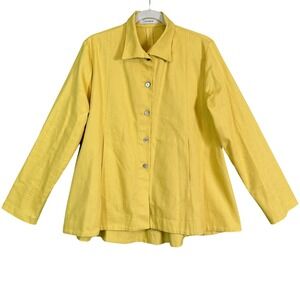Vitamin Jacket Button Down Swing A-Line Cotton‎ Twill Yellow XL Minimalist